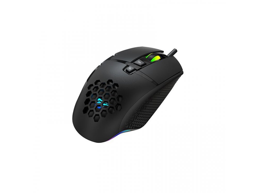 Havit MS1022 RGB Optical Gaming Mouse, 1.200 / 1.600 /  2.000 / 3.200 DPI, 8 Buttons, Μαύρο