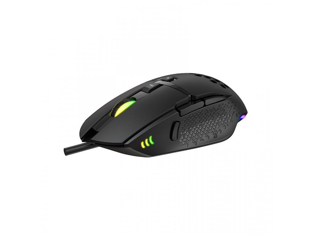 Havit MS1022 RGB Optical Gaming Mouse, 1.200 / 1.600 /  2.000 / 3.200 DPI, 7 Buttons, Black