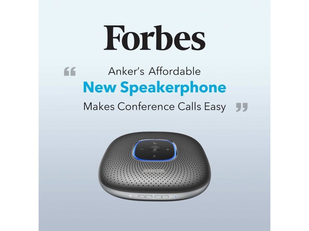 Anker PowerConf Bluetooth Speakerphone, 6 Mic, 24 Hour Call Time, BT 5.0, USB-C, Conference Speaker, PowerIQ - A3301011