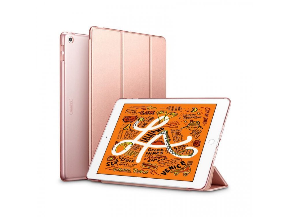 ESR Yippee iPad Mini 5th Gen 2019 7.9" Trifold Case with Auto Sleep/Wake, Stand, Hard Back Cover, Rose Gold