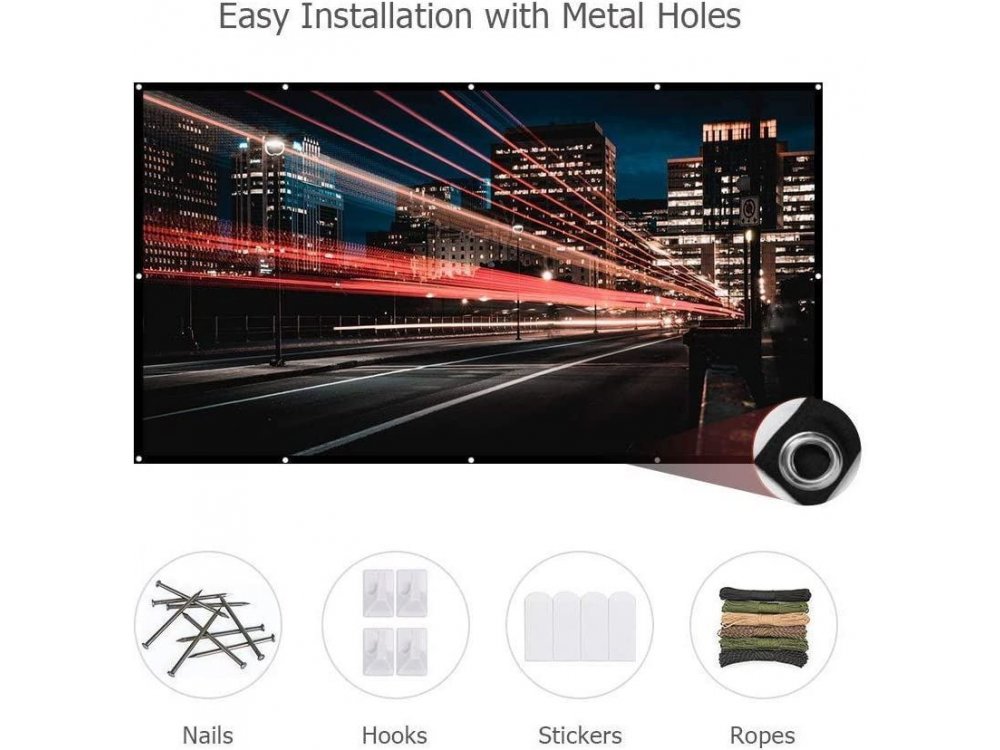 VANKYO PS04-1 Projector Screen 100'', 264x147cm, 16:9, Οθόνη προβολέα, Αναδιπλούμενη