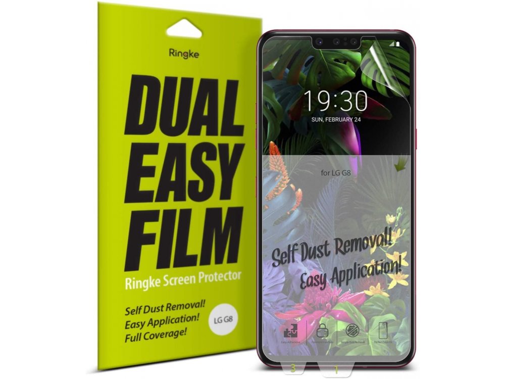 Ringke LG G8 ThinQ Screen Protector, Dual Easy Film, Σετ των 2