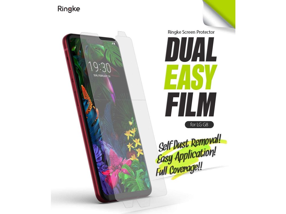 Ringke LG G8 ThinQ Screen Protector, Dual Easy Film, Σετ των 2