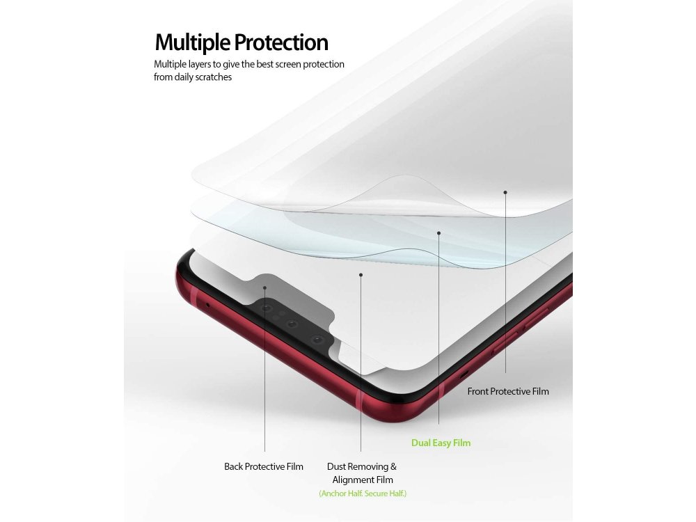 Ringke LG G8 ThinQ Screen Protector, Dual Easy Film, Σετ των 2