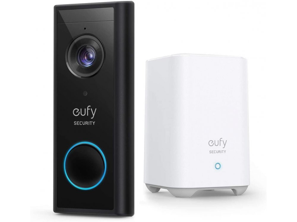 Anker Eufy Doorbell 2K Set, Self-Installation, no-Fee, AI Human Detection, 2-Way Audio & App - E82101W4