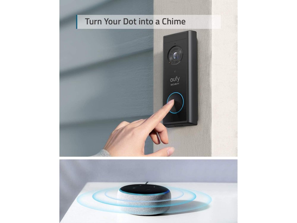 Anker Eufy Doorbell 2K Set, Smart Θυροτηλεόραση με AI Human Detection, 2-Way Audio & App - E82101W4