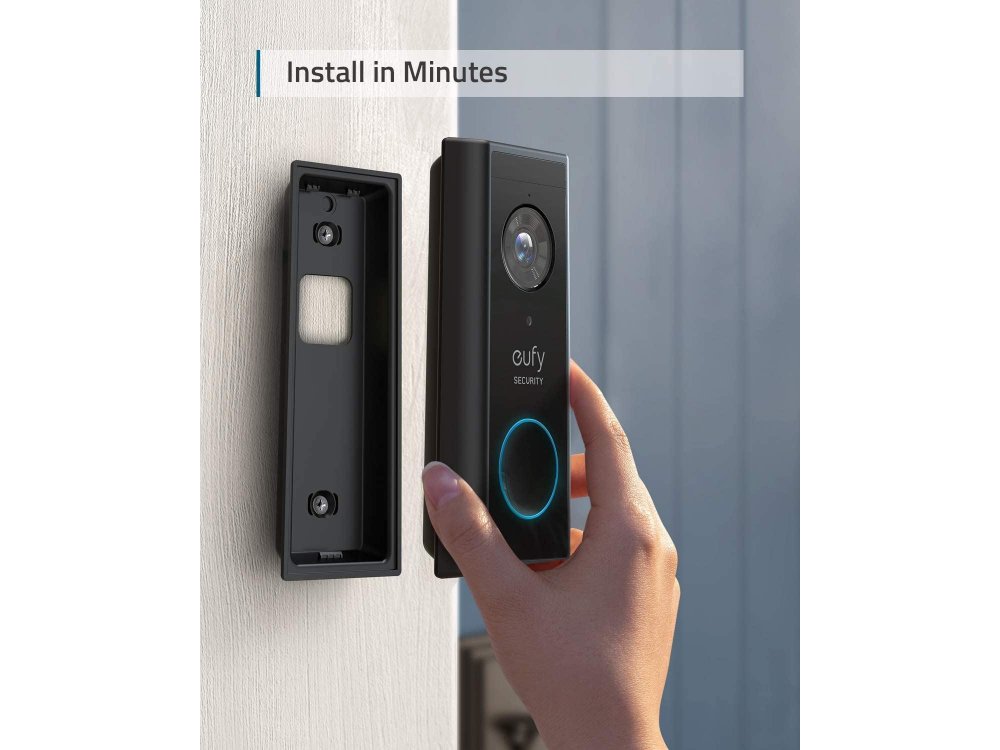 Anker Eufy Doorbell 2K Set, Self-Installation, no-Fee, AI Human Detection, 2-Way Audio & App - E82101W4