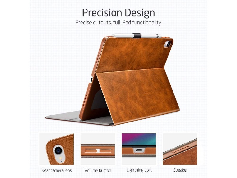 ESR Simplicity Pencil iPad Pro 2018 11" Θήκη με Auto Sleep/Wake, Stand, Book Cover, Brown