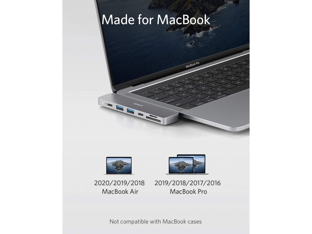 Anker PowerExpand 7-in-2 Type-C Hub για Macbook 100W 5K@60Hz HDMI + 2*USB3.0 + 1*Thunderbolt + 1*Micro SD/SD - A83710A1