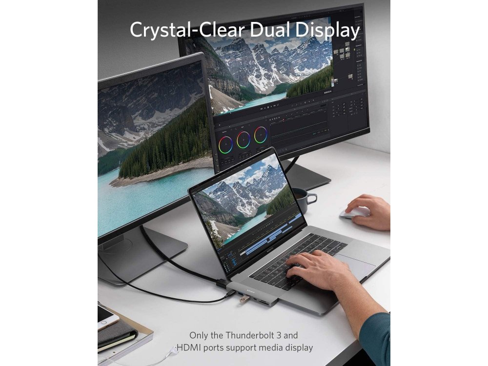 Anker PowerExpand 7-in-2 Type-C Hub για Macbook 100W 5K@60Hz HDMI + 2*USB3.0 + 1*Thunderbolt + 1*Micro SD/SD - A83710A1