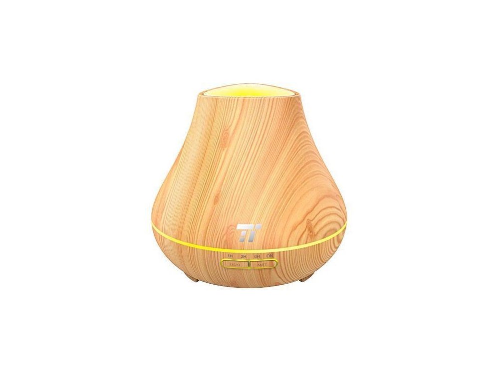 TaoTronics TT-AD004 400ml, Oil Diffuser Συσκευή Αρωματοθεραπείας, Adjustable 7 Color, Timer & Auto Shut-Off, Light Wood