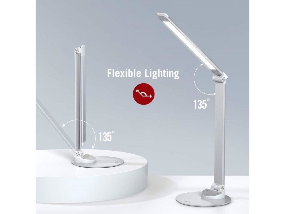 TaoTronics TT-DL19 LED Desk Lamp with Touch Control & USB port, 5 Color Modes, 5 Brightness Levels, Black