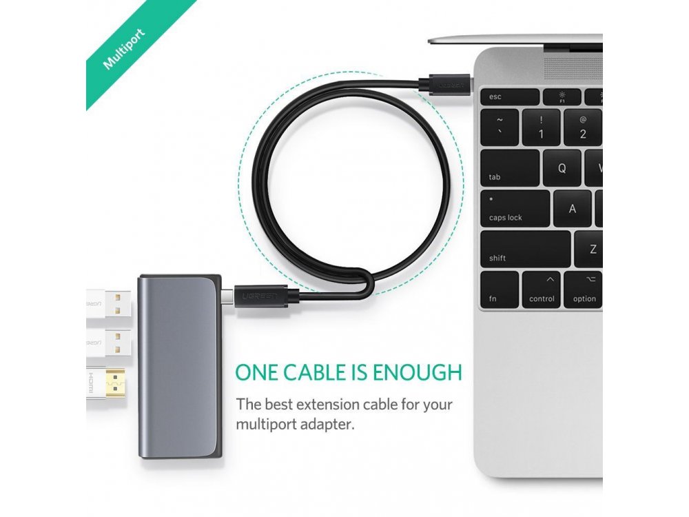 Ugreen USB-C extension cable 0,5m., Black - 40574