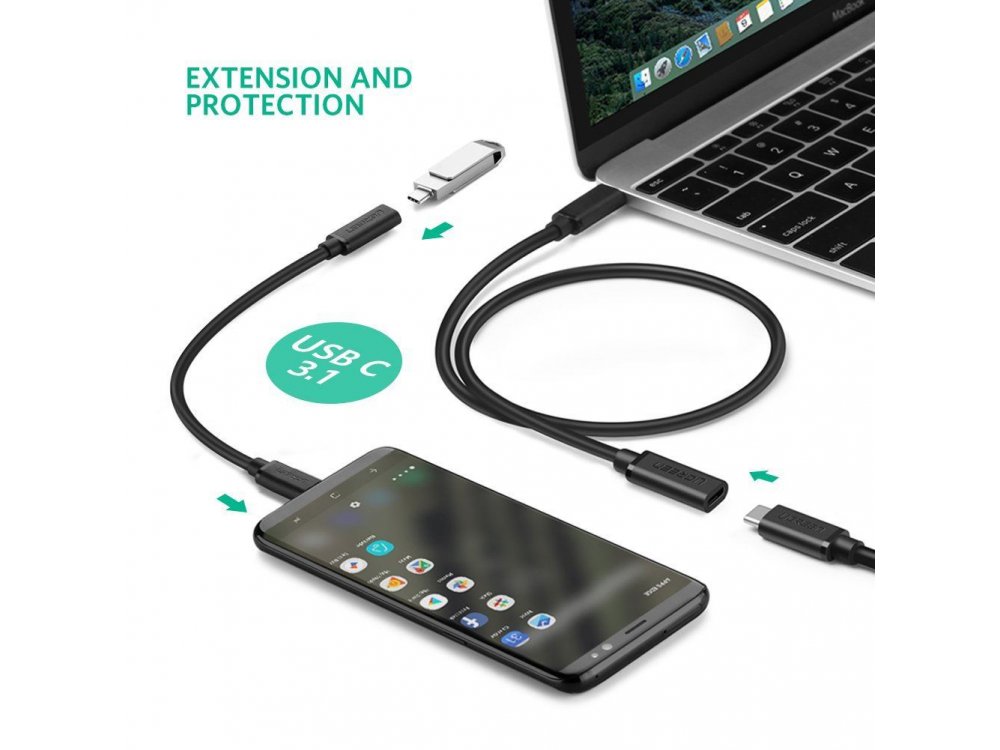 Ugreen USB-C extension cable 0,5m., Black - 40574