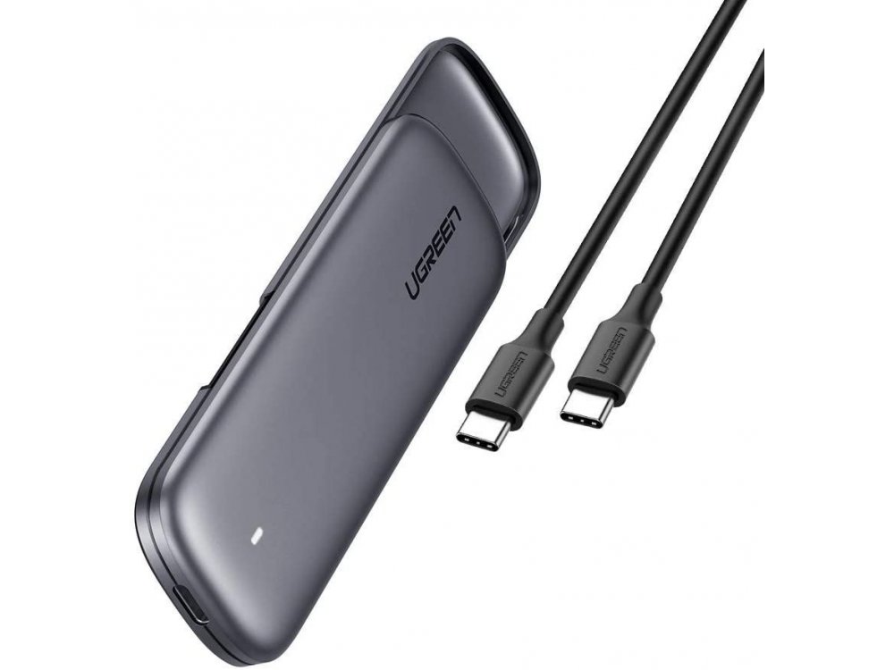 Ugreen M.2 NVMe SSD Enclosure, USB C 3.1 Gen2, Εξωτερική Θήκη Σκληρού Δίσκου M-Key/M+B Key Thunderbolt 3, 10Gbps, Ασημί - 60354