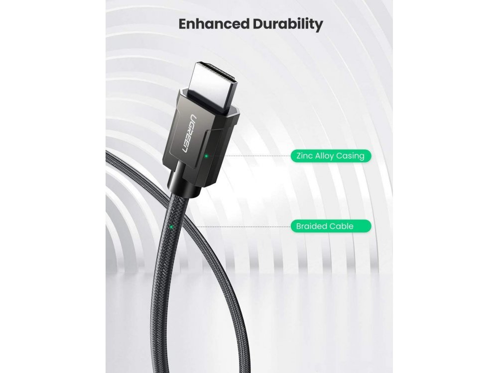 Ugreen HDMI v2.1 cable with nylon braiding 8Κ@60Hz, HDR, 6ft. - 70321