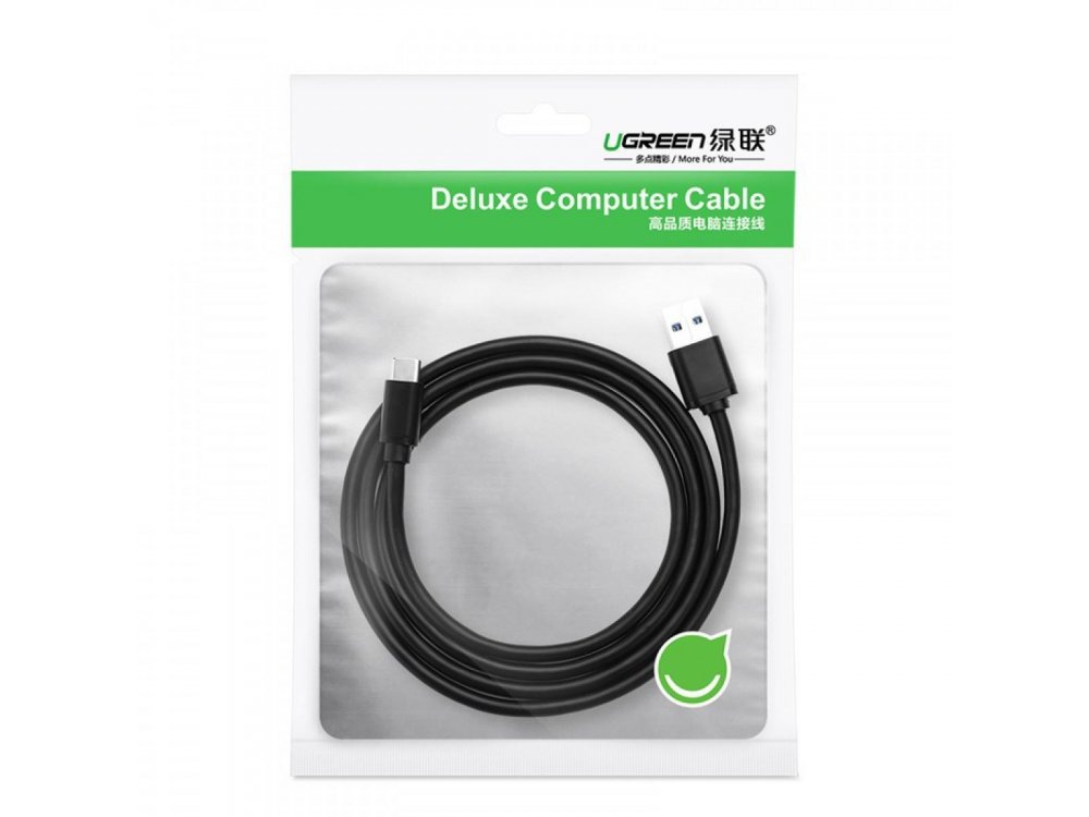 Ugreen cable USB-C to USB 3.0, 6ft, Black - 20884