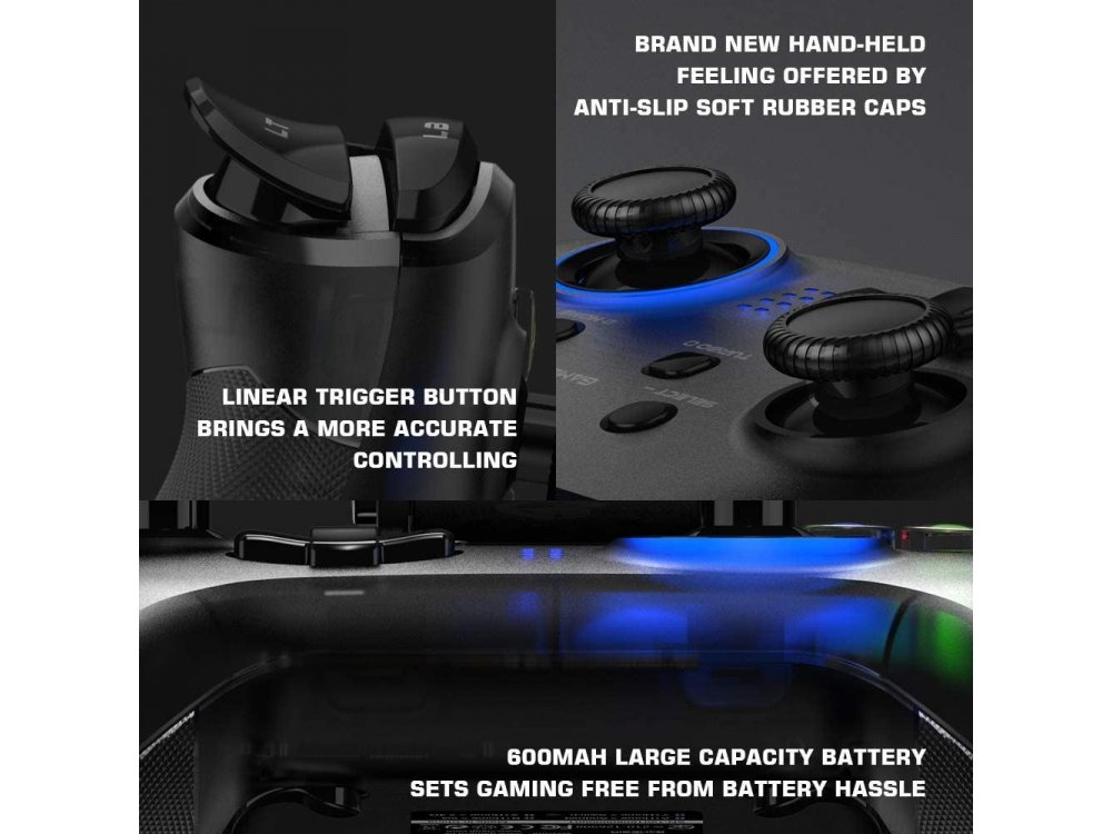 Gamesir T4 Pro wireless gamepad RGB 2.4 GHz/Bluetooth with Dualshock and Smartphone blracket for iOS / Android / Nintendo Switch / Windows