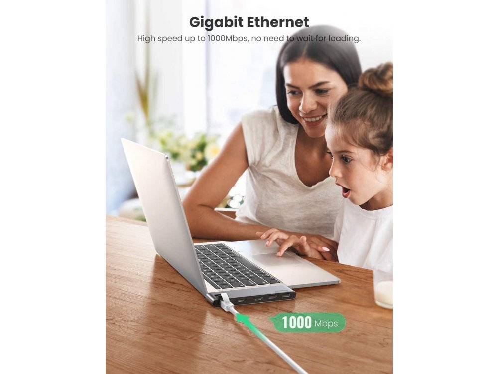 Ugreen 5-in-2 Type-C Pro Hub 8K Thunderbolt για Macbook Pro/Air 100W, 4K HDMI + 2*USB3.0 Θύρες + Ethernet - 50984
