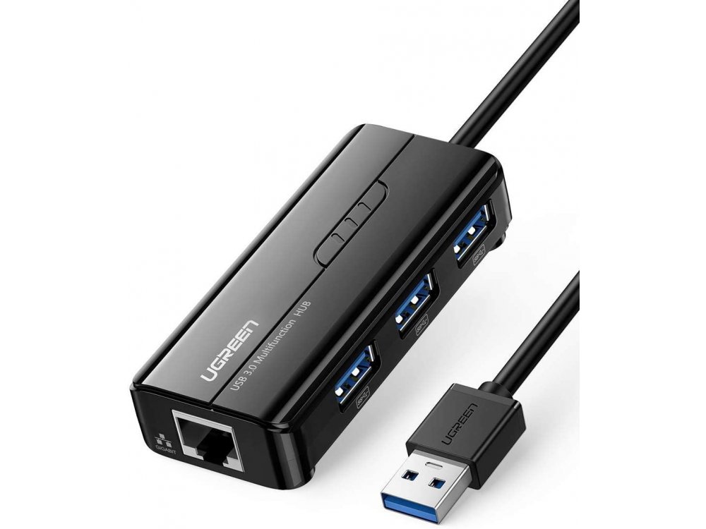 Ugreen 3-Port USB 3.0 and Gigabit Ethernet Hub - 20265