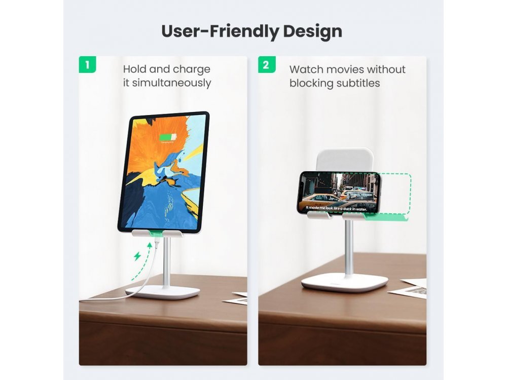 Ugreen Desktop Bracket Holder, Βάση / Stand τοποθέτησης Tablet, Ασημί - 70976