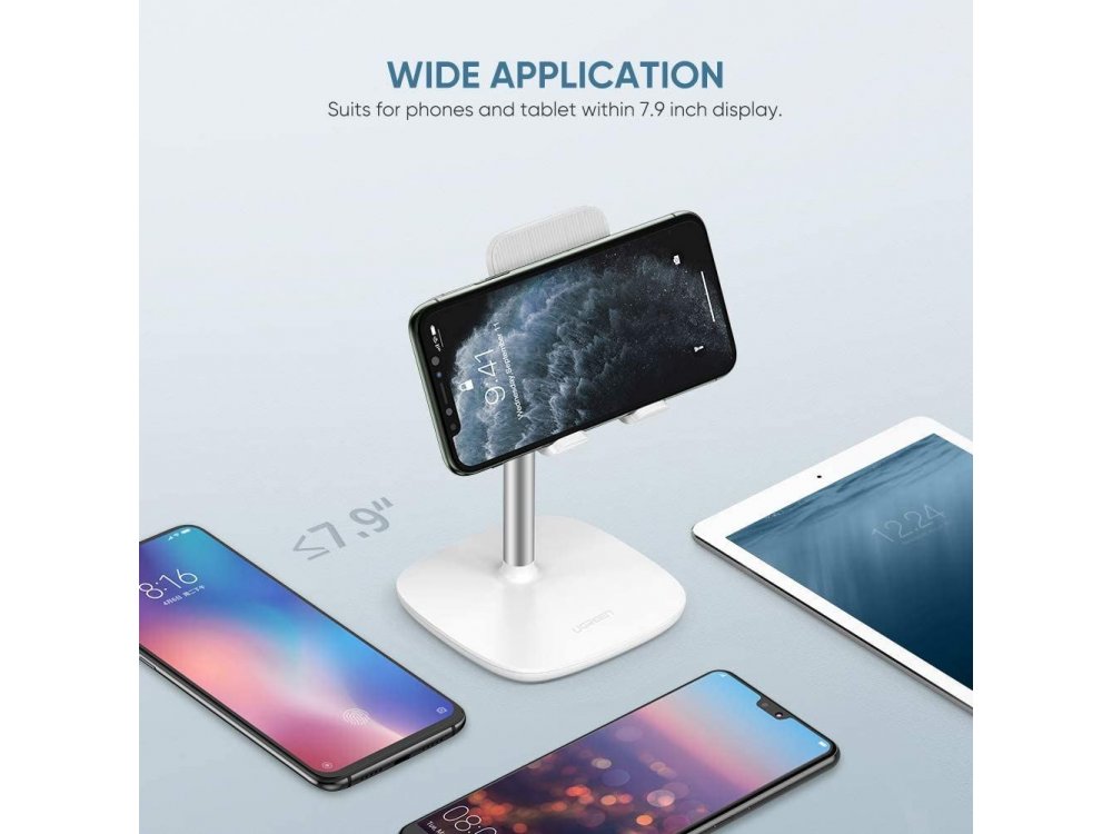 Ugreen Desktop Bracket Holder, Βάση / Stand τοποθέτησης Κινητού/Tablet, Λευκό / Ασημί - 60343