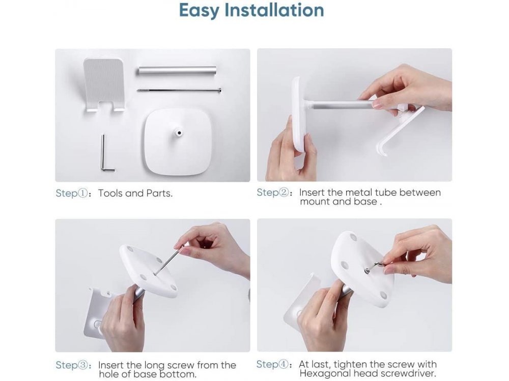 Ugreen Desktop Bracket Holder, Βάση / Stand τοποθέτησης Κινητού/Tablet, Λευκό / Ασημί - 60343