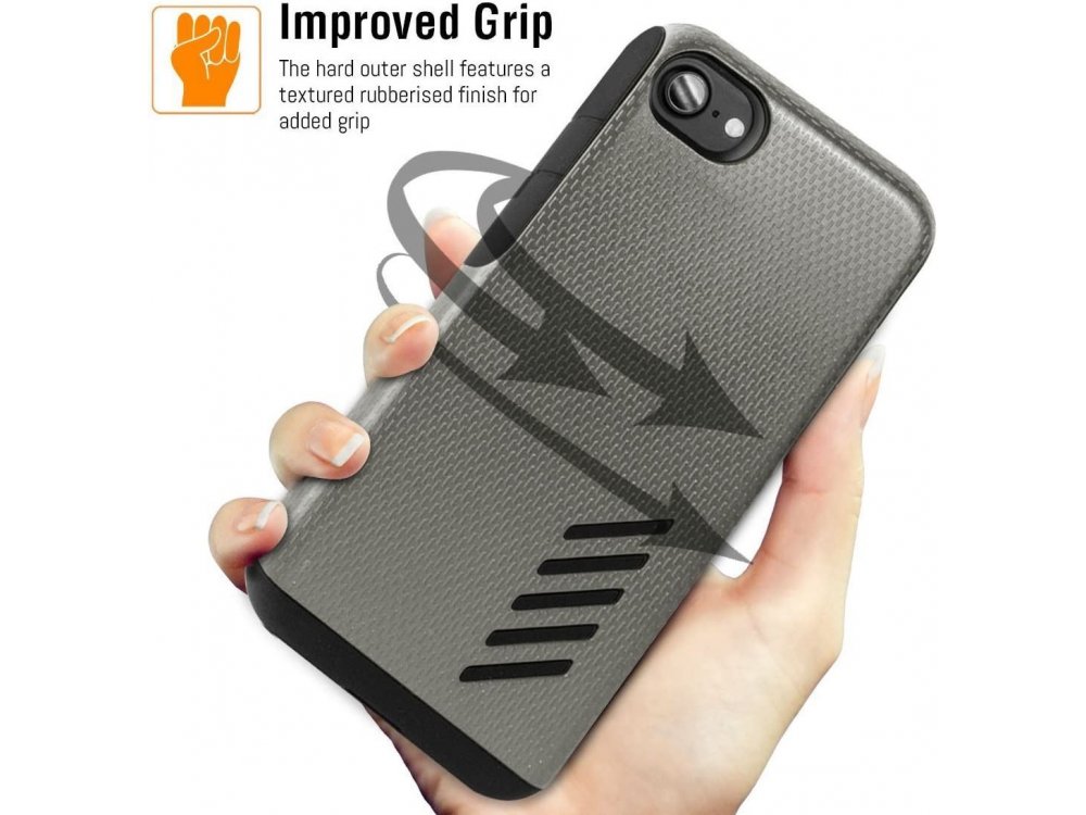 Orzly iPhone SE 2020 / 8 / 7 Grip-Pro Θήκη, Grey
