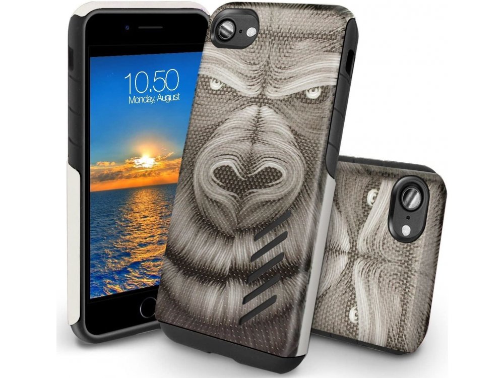 Orzly iPhone SE 2020 / 8 / 7 Grip-Pro case, Grumpy Ape