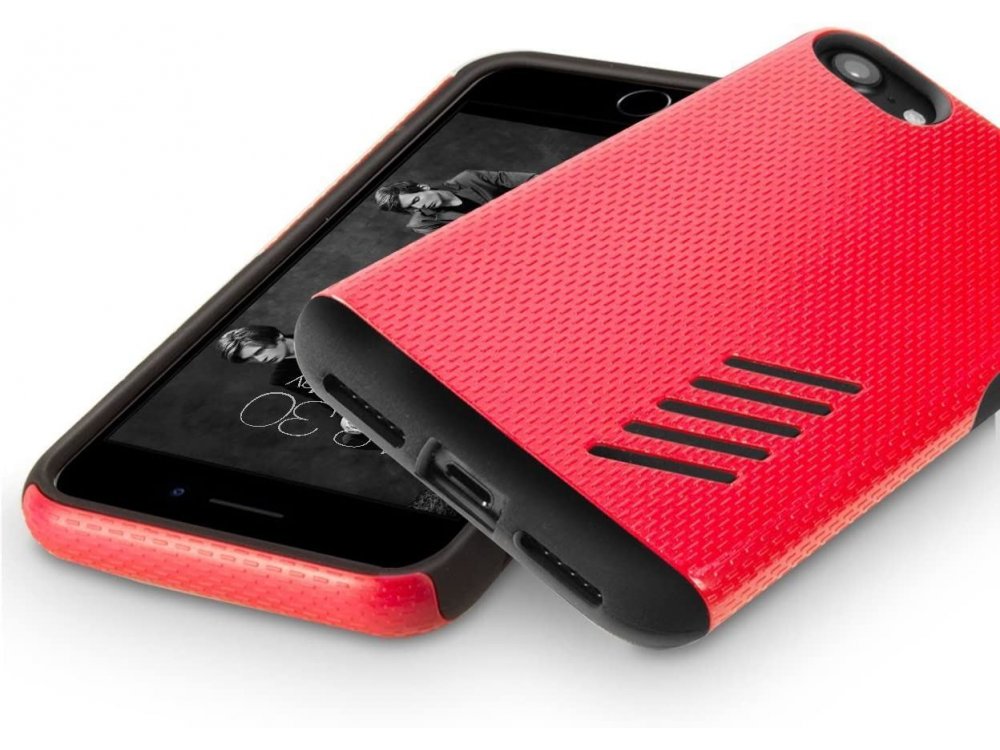 Orzly iPhone SE 2020 / 8 / 7 Grip-Pro case, Red