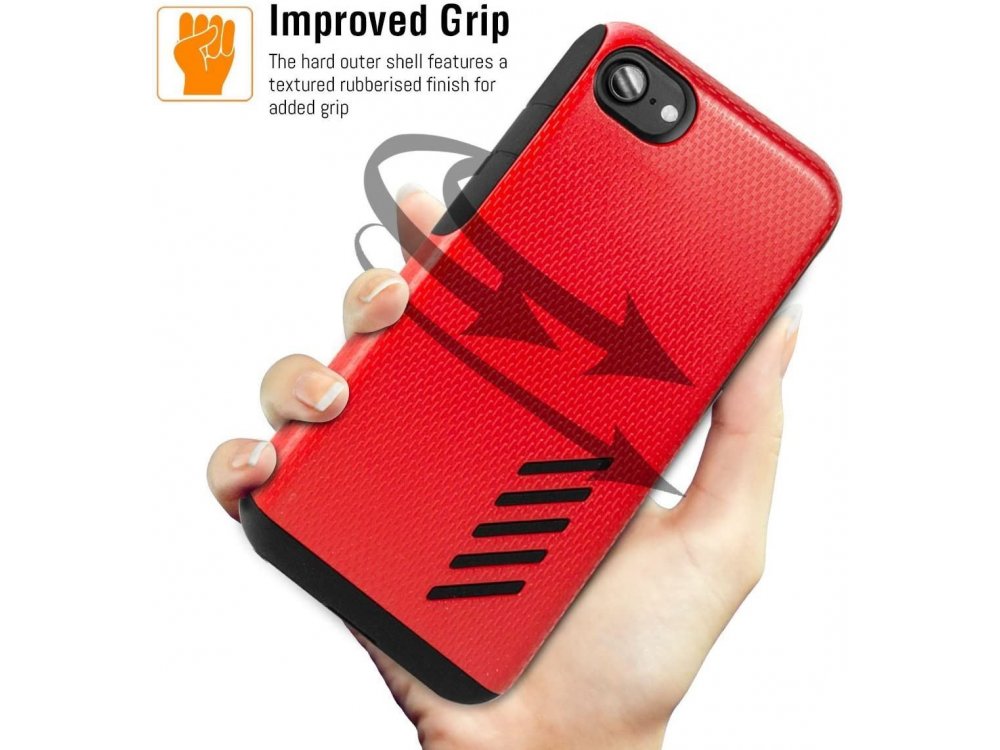 Orzly iPhone SE 2020 / 8 / 7 Grip-Pro case, Red