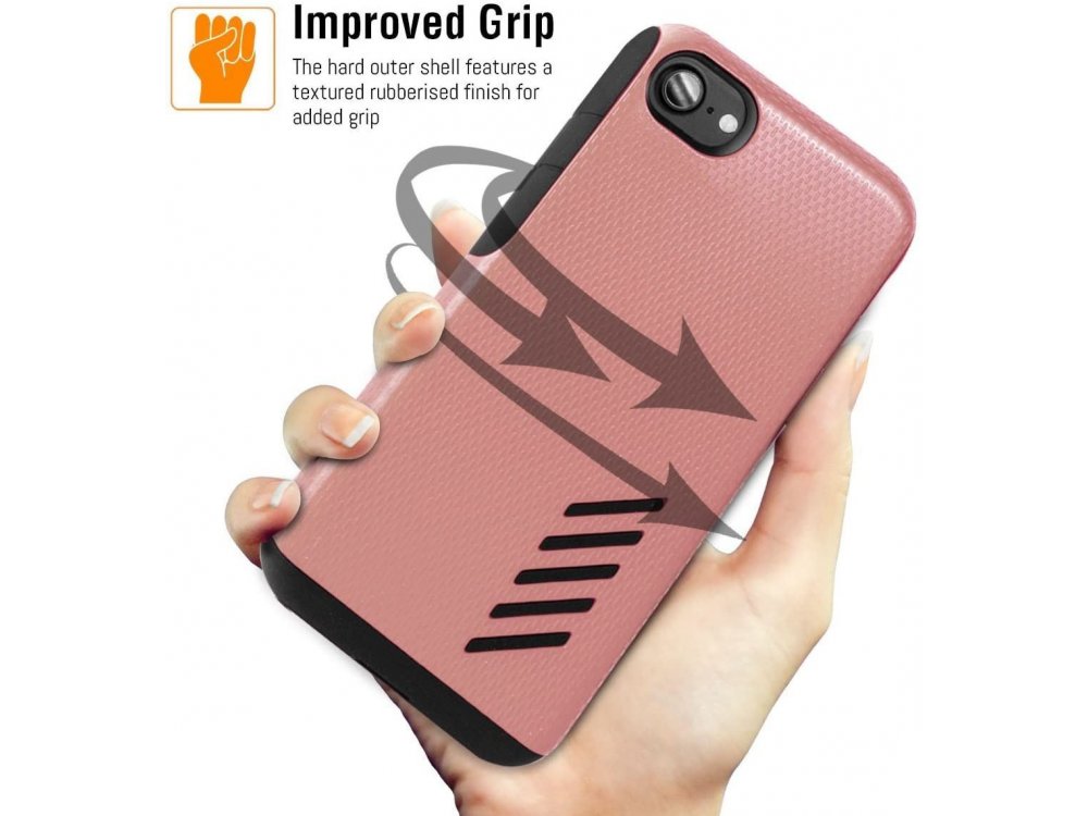 Orzly iPhone SE 2020 / 8 / 7 Grip-Pro case, Rose Gold