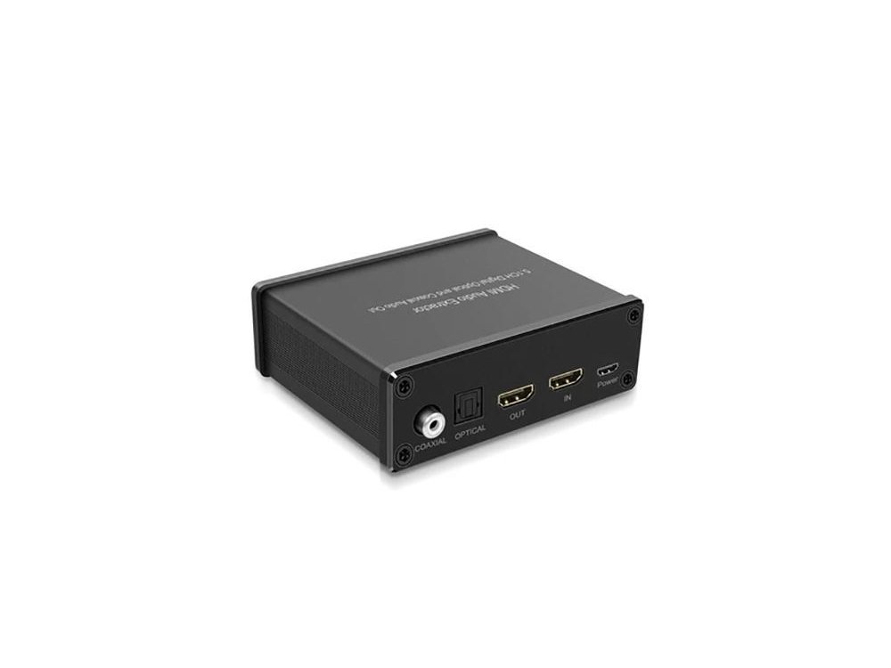 Nordic HDMI Audio Extractor 5.1 - 1*HDMI input to 1*HDMI 4K@30Hz, Digital (Toslink) and Coaxial Audio output, Μαύρο - SGM-113