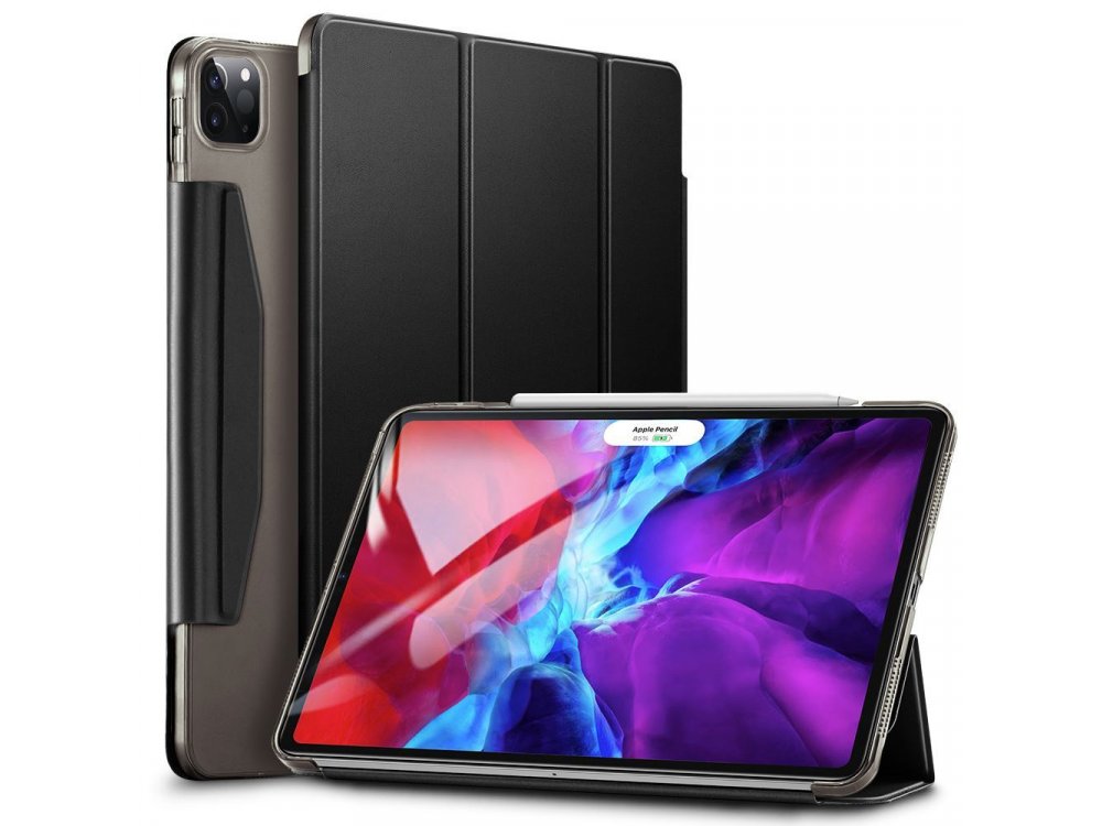 ESR Yippee iPad Pro 2020 / 2018 12.9" Trifold Θήκη με Μαγνητικό κλιπ, Auto Sleep/Wake, Stand, Hard Back Cover, Μαύρη