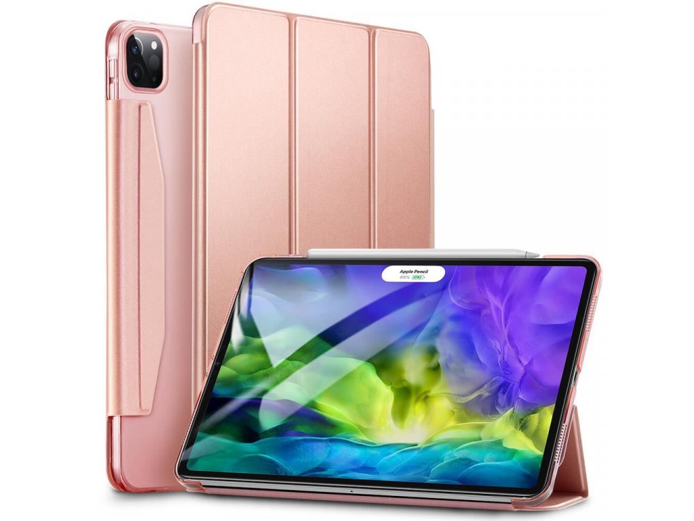 ESR Yippee iPad Pro 2021 / 2020 / 2018 11" Trifold Θήκη με Μαγνητικό κλιπ, Auto Sleep/Wake, Stand, Hard Back Cover, Rose Gold