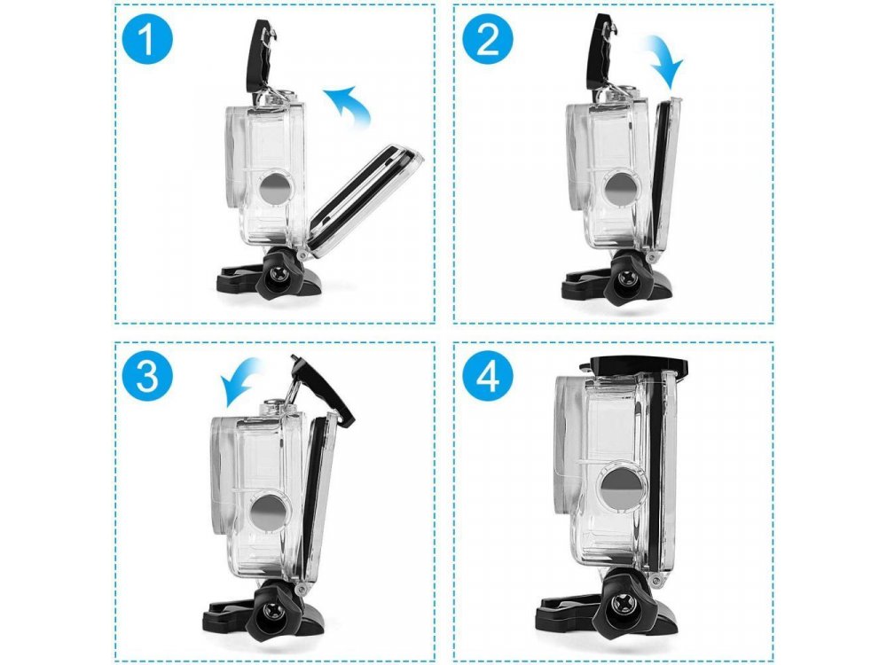 Tech-Protect GoPro Hero 8 Waterproof Case/Θήκη Αδιάβροχη για Action Camera GoPro, Διάφανη