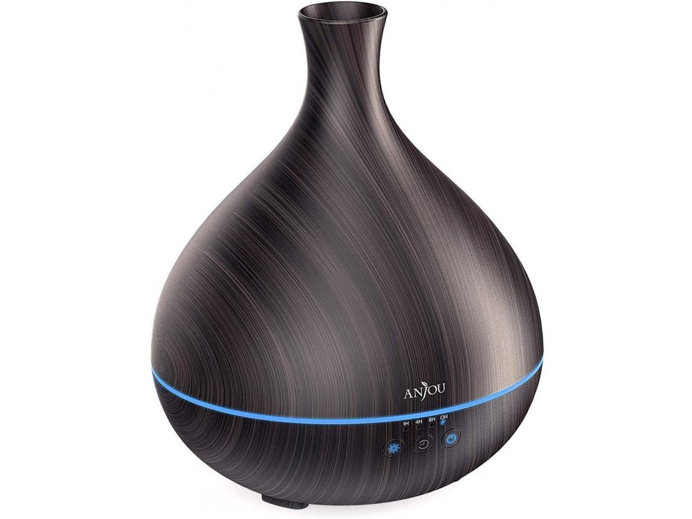 Anjou AJ-AD012 500ml, Oil Diffuser Συσκευή Αρωματοθεραπείας, Adjustable 7 Color, Timer & Auto Shut-Off, Brown