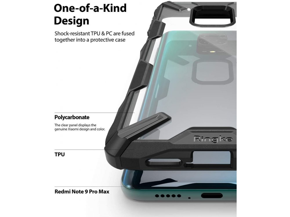 Ringke Fusion X Xiaomi Redmi Note 9S / 9 Pro / 9 Pro Max Military Grade Θήκη Heavy Duty, Black