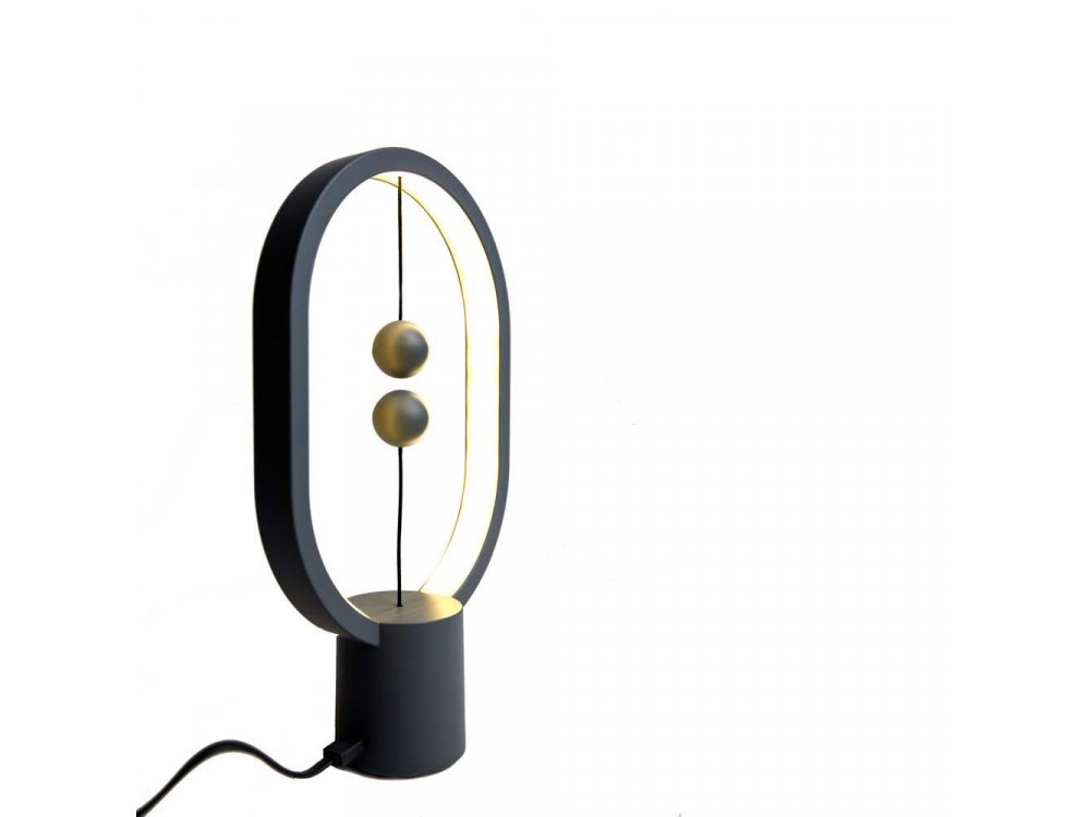 Allocacoc Heng Balance Plastic Lamp, Ellipse Mini, Magnetic Switch, Dark Grey - DH0098DG/HBLEMN
