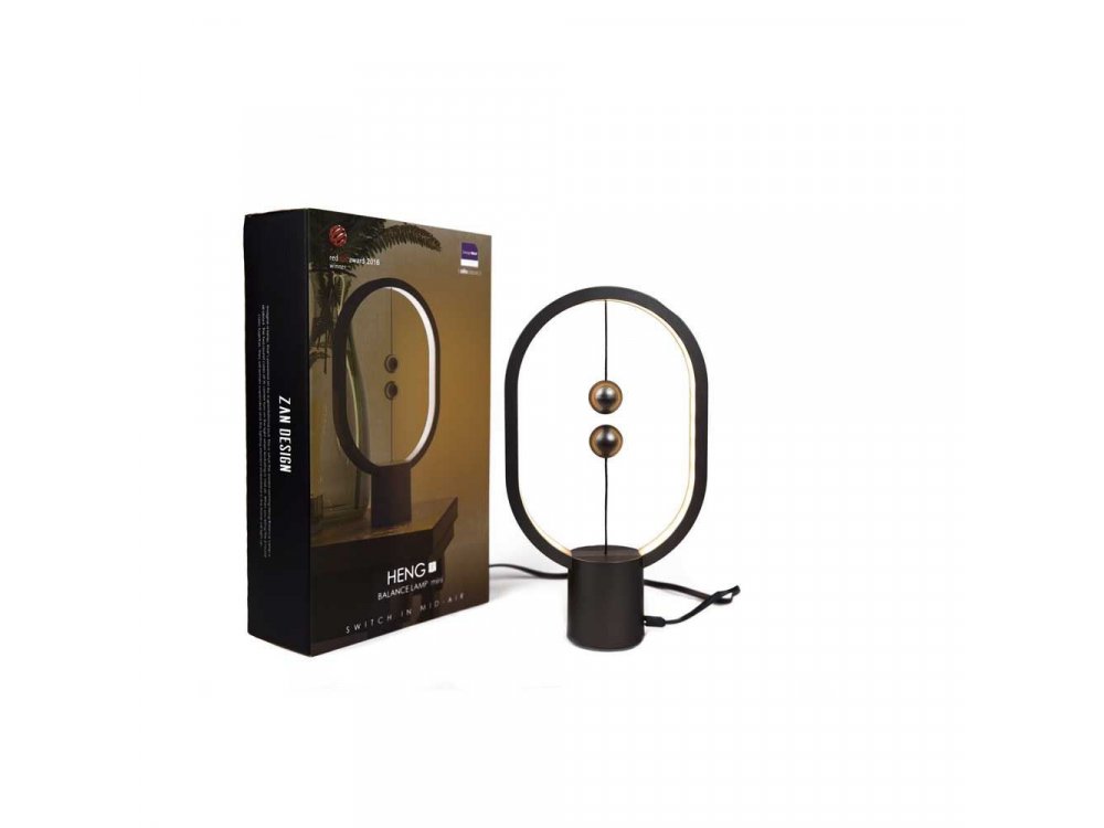 Allocacoc Heng Balance Plastic Lamp, Ellipse Mini, Magnetic Switch, Dark Grey - DH0098DG/HBLEMN