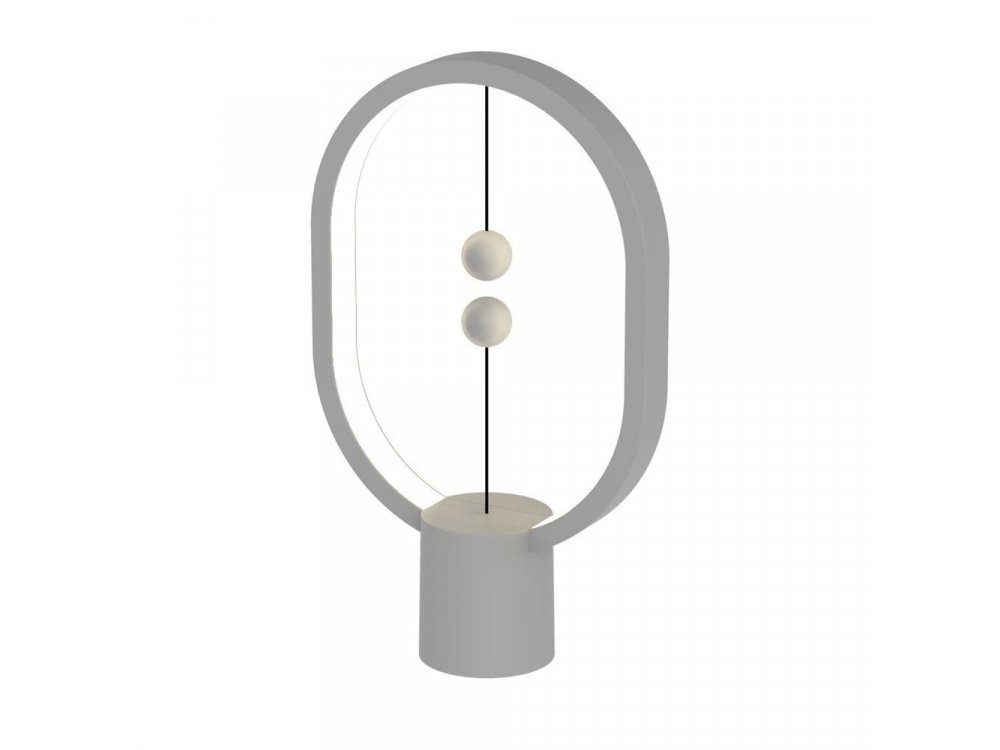 Allocacoc Heng Balance Plastic Lamp, Ellipse Mini, Magnetic Switch,  Light Grey - DH0098LG/HBLEMN