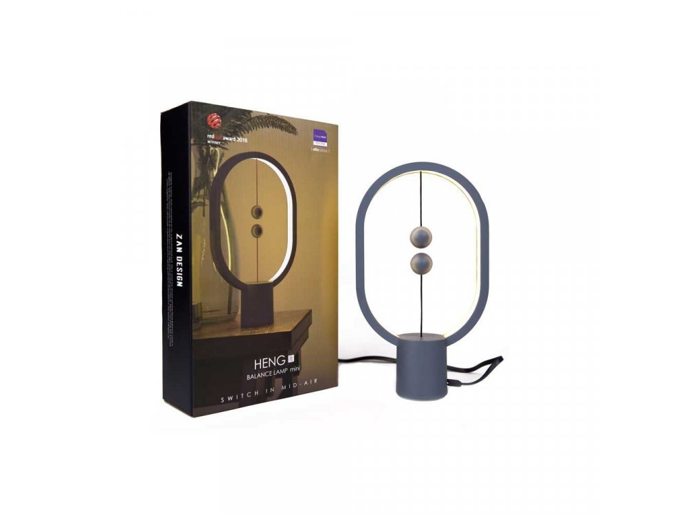 Allocacoc Heng Balance Plastic Lamp, Ellipse Mini, Magnetic Switch,  Light Grey - DH0098LG/HBLEMN