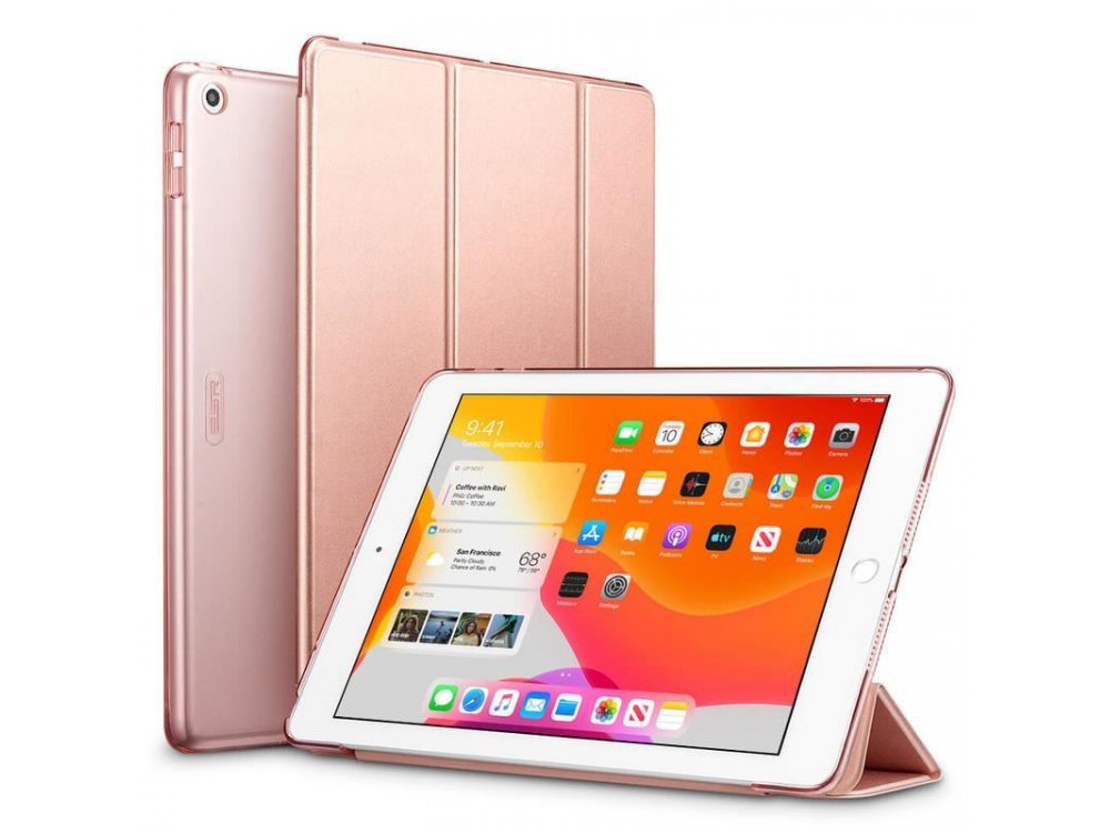ESR Yippee iPad 8th Gen 2020 / 7th Gen 2019 10.2" Trifold Θήκη με Auto Sleep/Wake, Stand, Hard Back Cover, Rose Gold