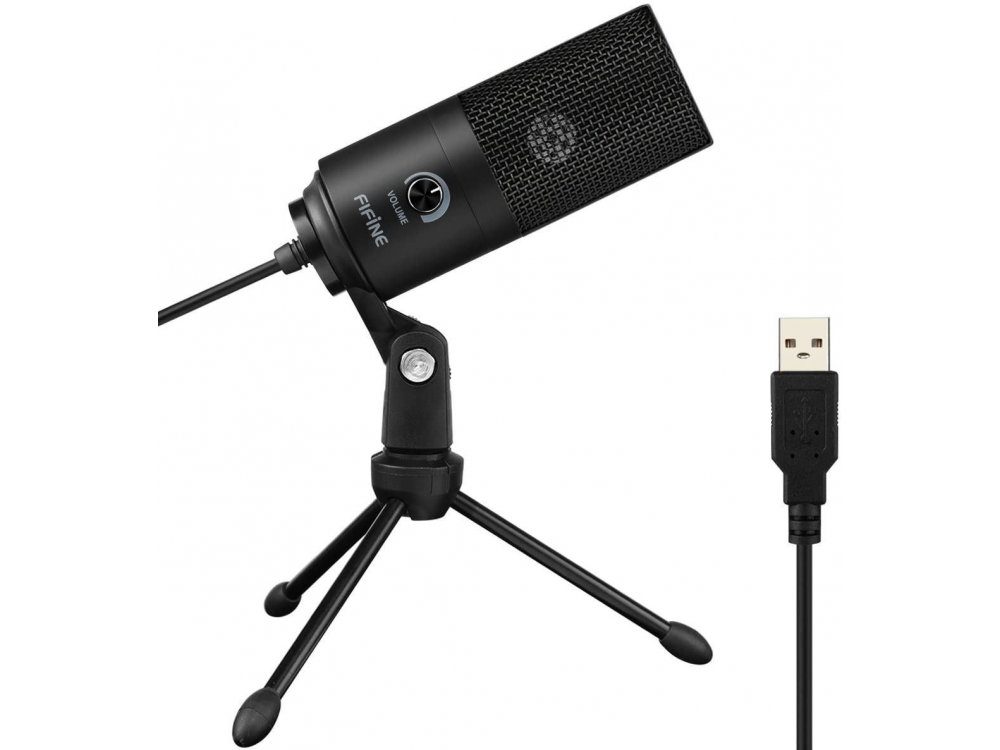 FIFINE K669B Πυκνωτικό Μικρόφωνο USB με Volume Dial για Vocal Recording, Sreaming, Podcast κλπ