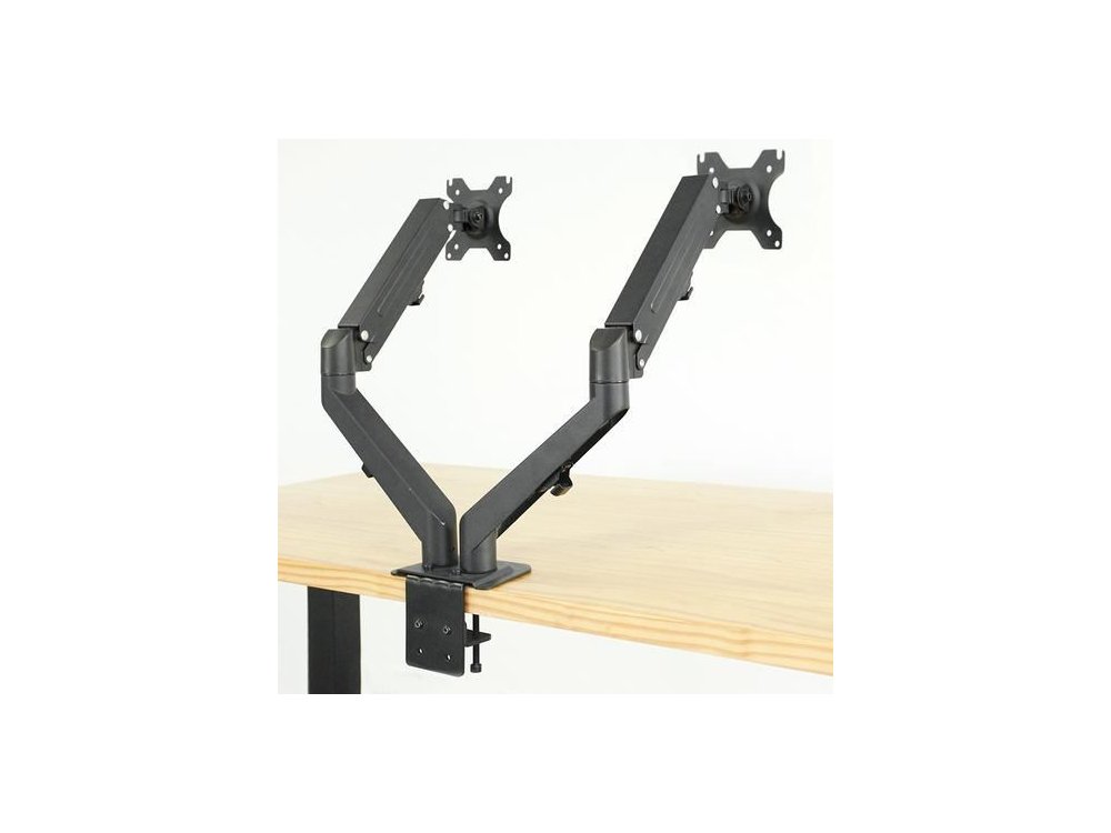 Nordic Dual Arm Desk Mount with Clamp, Stand for 2 Screens 17 ”-27”, up to 10kg - AG6-42