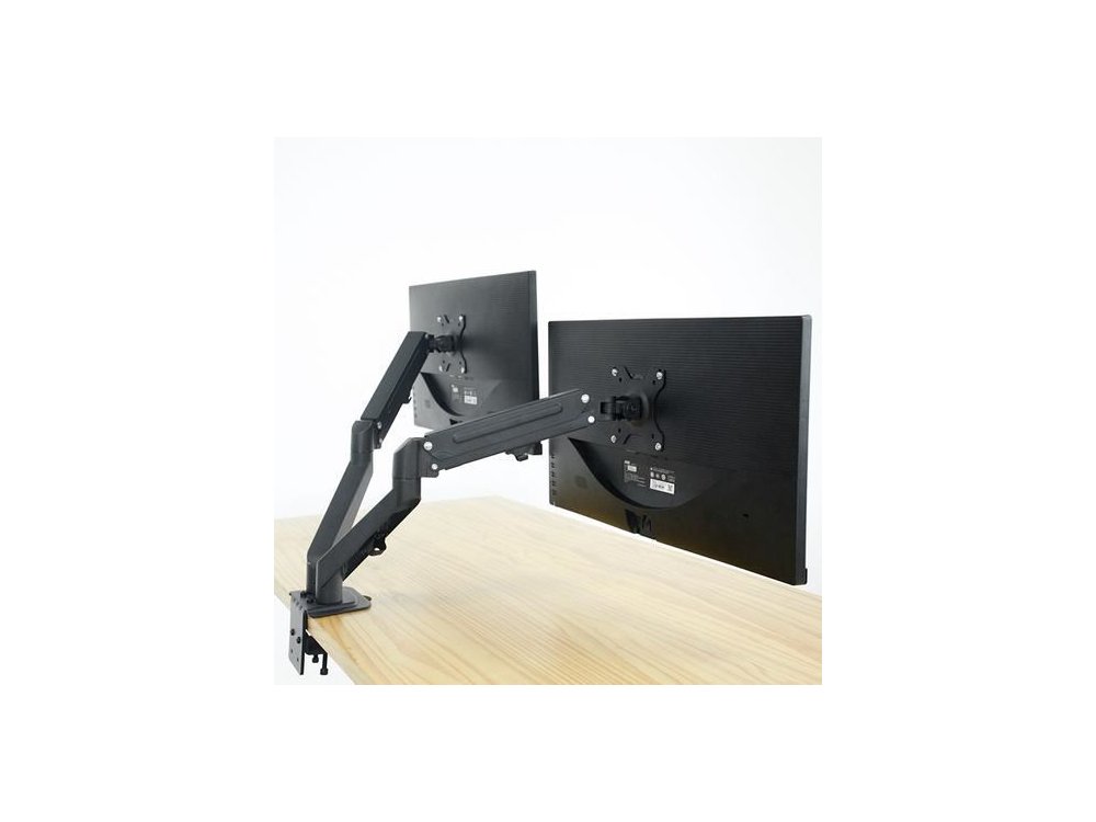Nordic Dual Arm Desk Mount with Clamp, Stand for 2 Screens 17 ”-27”, up to 10kg - AG6-42