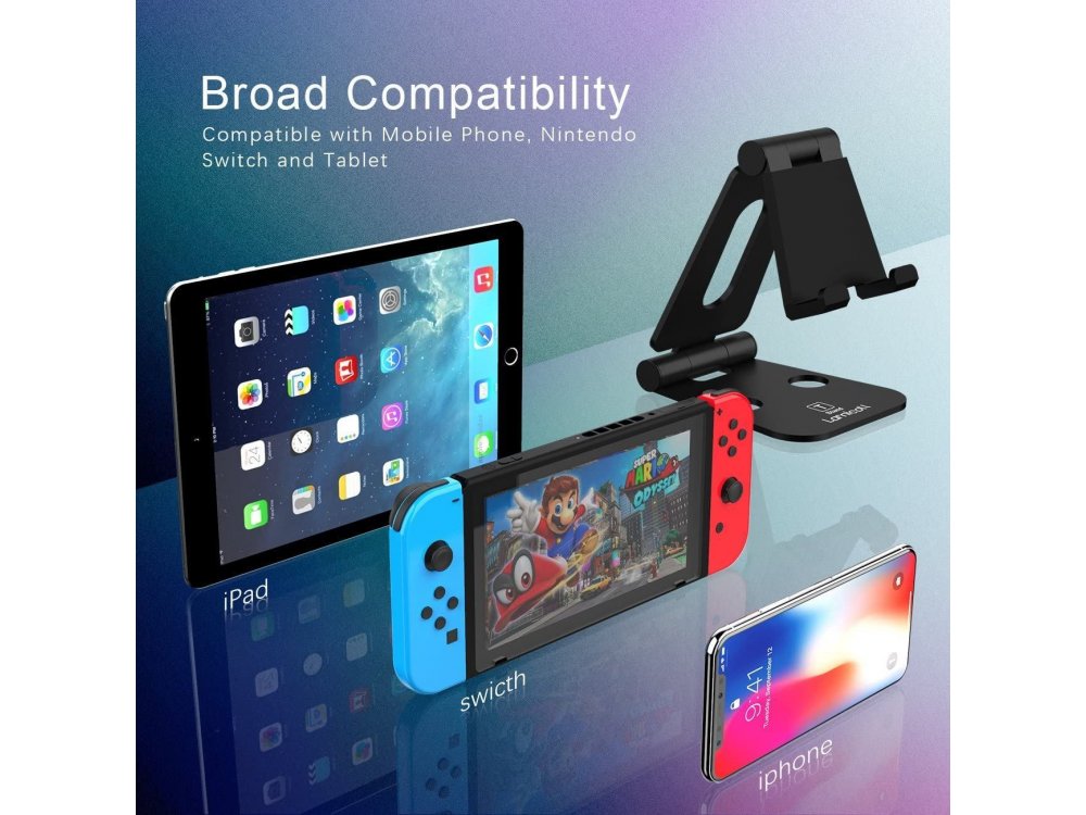 Lamicall T001 Βάση/Stand για Nintendo Switch Ρυθμιζόμενη 270° και άλλες Tablet / Smartphone συσκευές 5"-13", Μαύρο