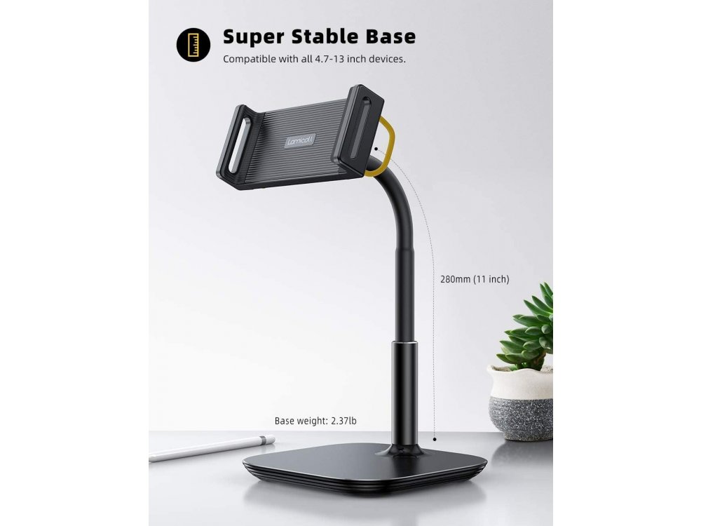 Lamicall DT01 Desktop Bracket Holder, Βάση / Stand τοποθέτησης Κινητού/Tablet 4.7"-13", Μαύρο
