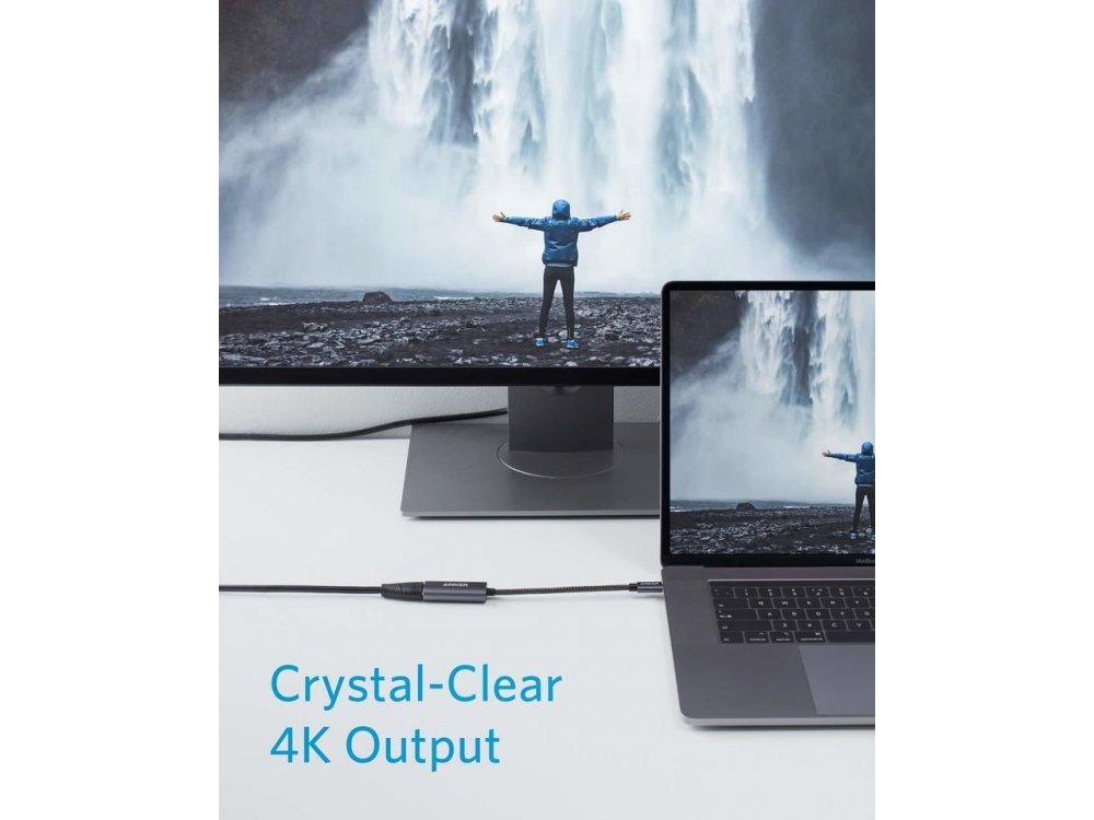 Anker PowerExpand+ USB-C to HDMI 4K@60Hz Adapter, με Νάυλον Ύφανση - A83120A1, Space Gray