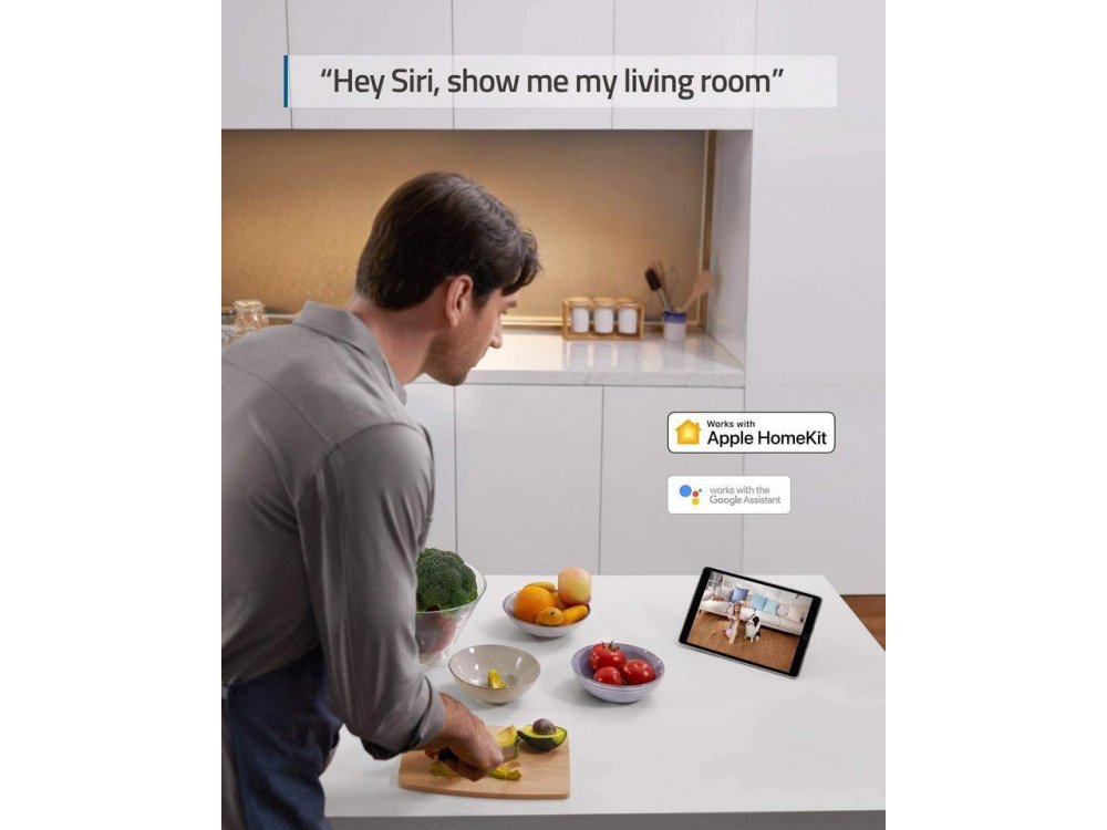 Anker eufyCam IP Camera 2K, Pan & Tilt, Νυχτερινή όραση, 2-Way Audio, WiFi και ανίχνευση κίνησης με Human & Pet AI - T8410322
